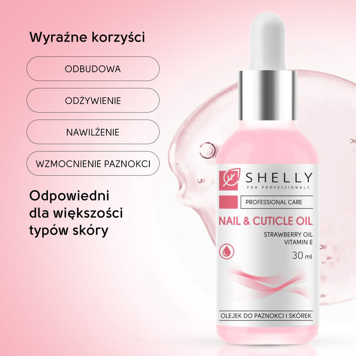 Nail and cuticle oil with strawberry extract and vitamin E - 30 ml