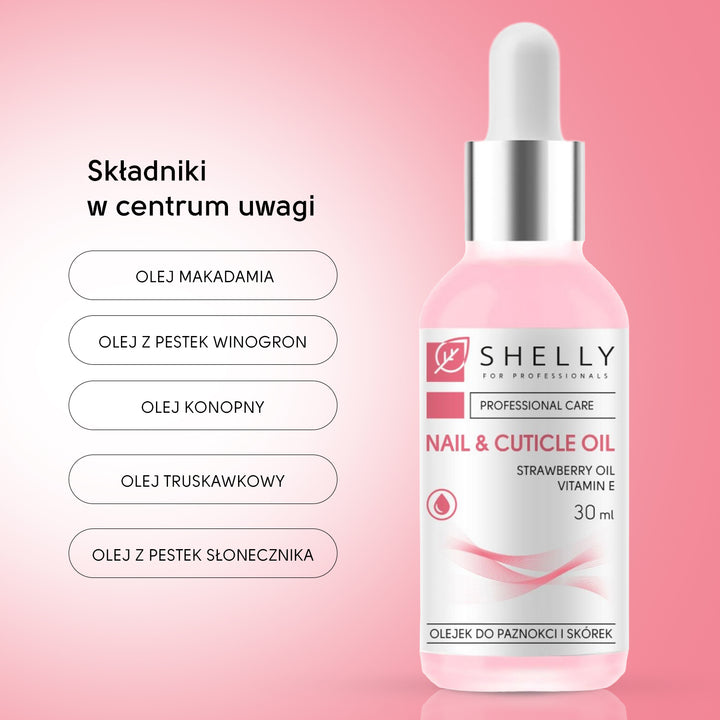 Nail and cuticle oil with strawberry extract and vitamin E - 30 ml