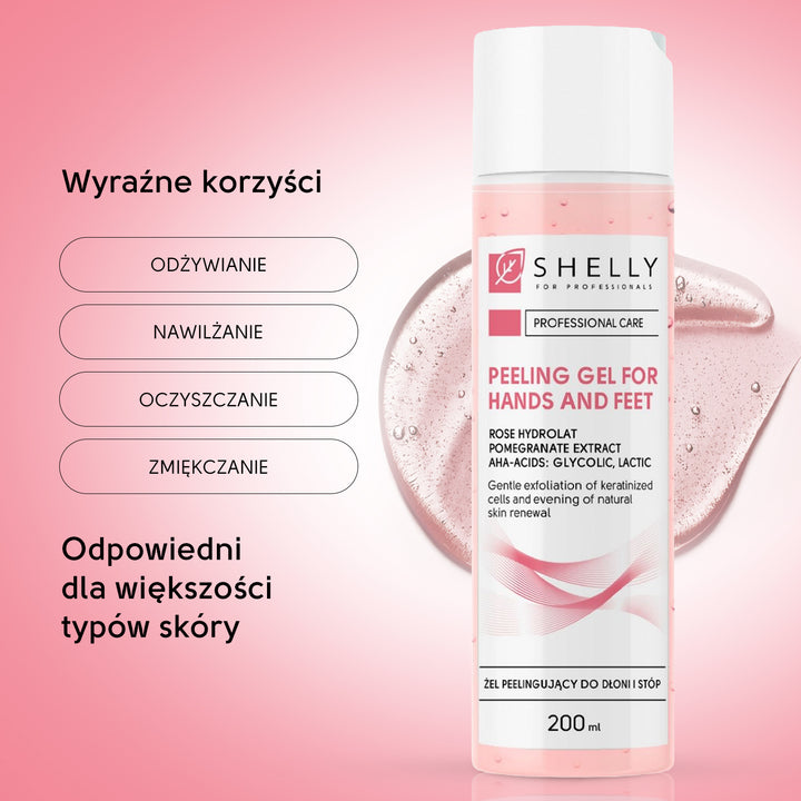 Peeling hand and foot gel with rose hydrolate - 200 ml