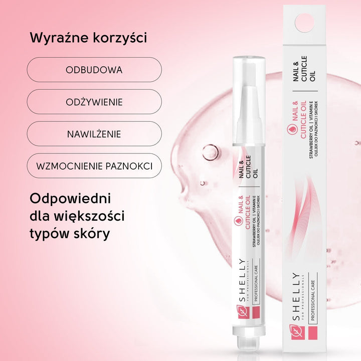 Nail and cuticle oil with strawberry extract and vitamin E Shelly 3 ml