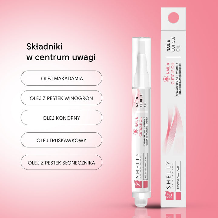 Nail and cuticle oil with strawberry extract and vitamin E - 3 ml