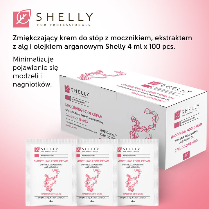 Softening foot cream with urea, algae extract and argan oil Shelly 4 ml x 100 pcs.
