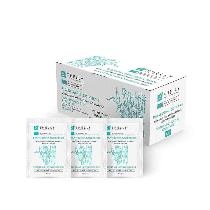 Regenerating foot cream with allantoin, bamboo extract and shea butter Shelly 4 ml x 100 pcs.