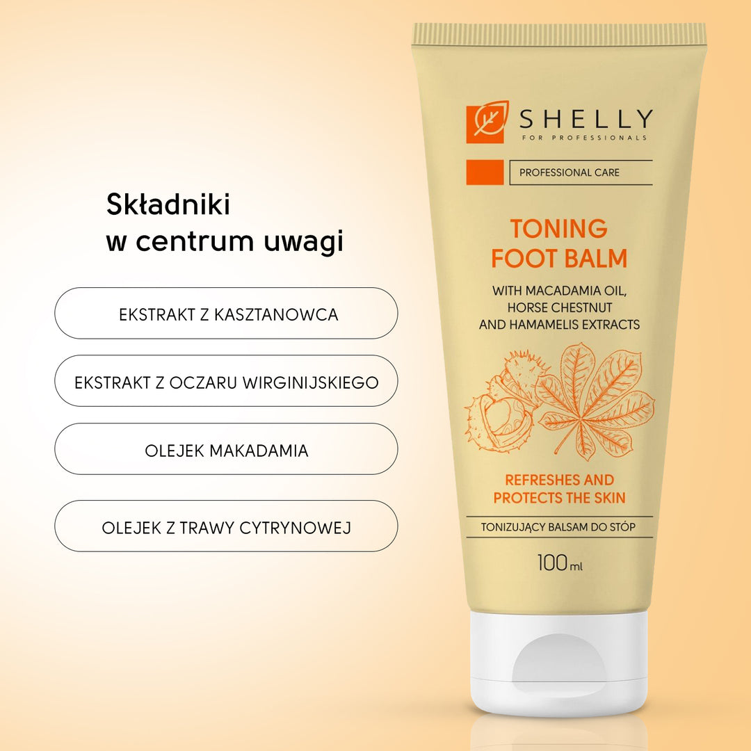 Toning foot balm with macadamia oil, extracts of horse chestnut and witch hazel - 100 ml