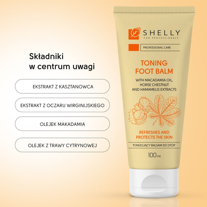 Toning foot balm with macadamia oil, extracts of horse chestnut and witch hazel - 100 ml