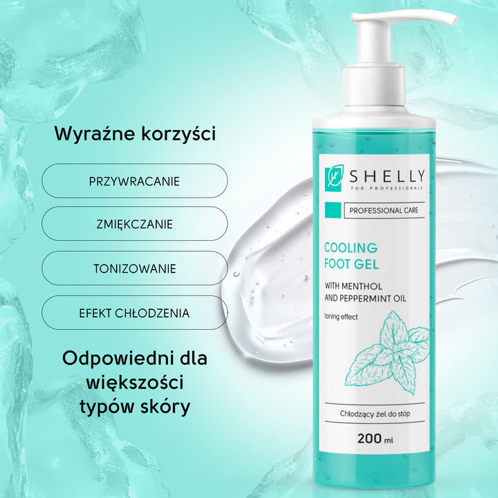 Cooling gel for feet with menthol and mint oil Shelly 200 ml