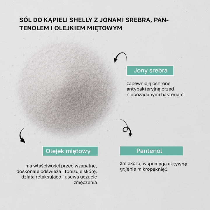 Bath salt with silver ions, panthenol and mint oil - 550 g