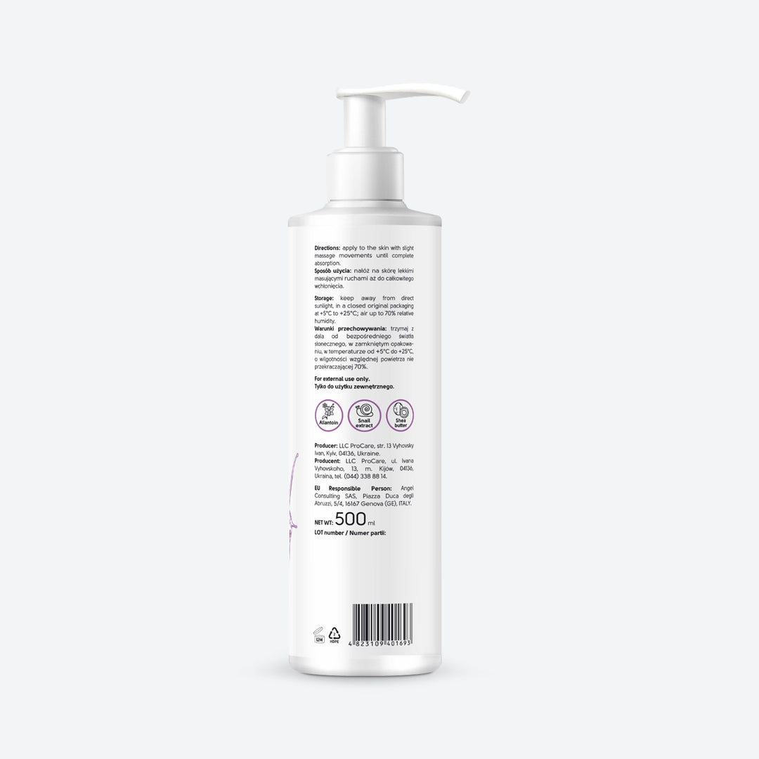 Hand and nail cream with allantoin, snail extract and shea oil - 500 ml