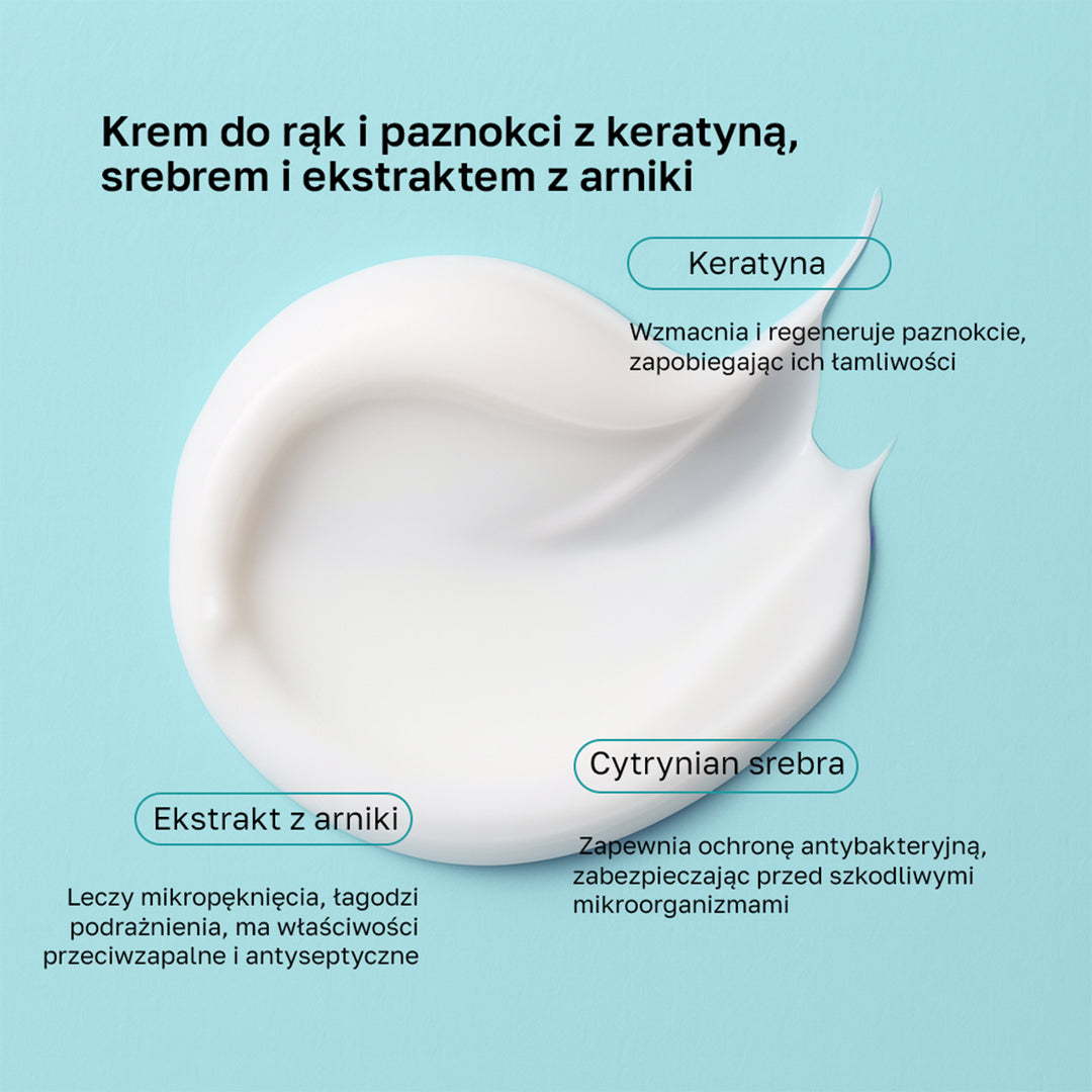 Hands and nails cream with keratin, silver and arnica extract - 45 ml