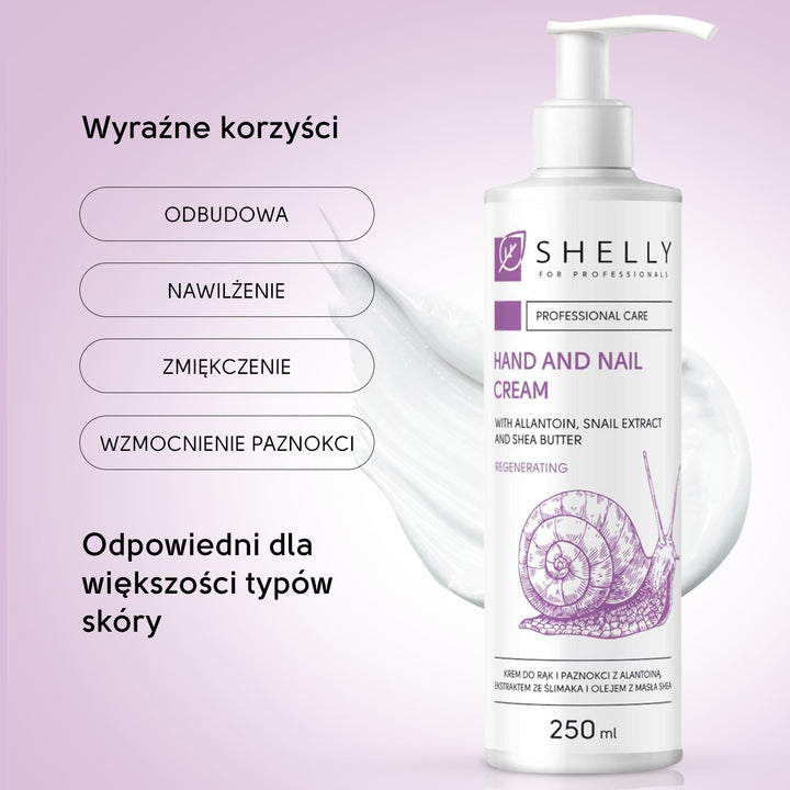 Hand and nail cream with allantoin, snail extract and shea oil - 250 ml