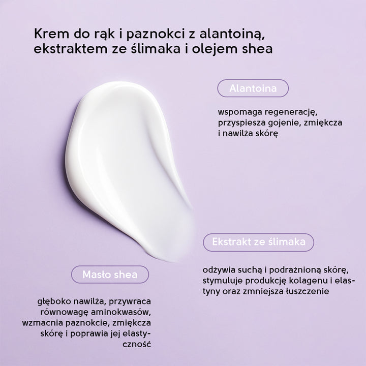 Hand and nail cream with allantoin, snail extract and shea oil - 250 ml