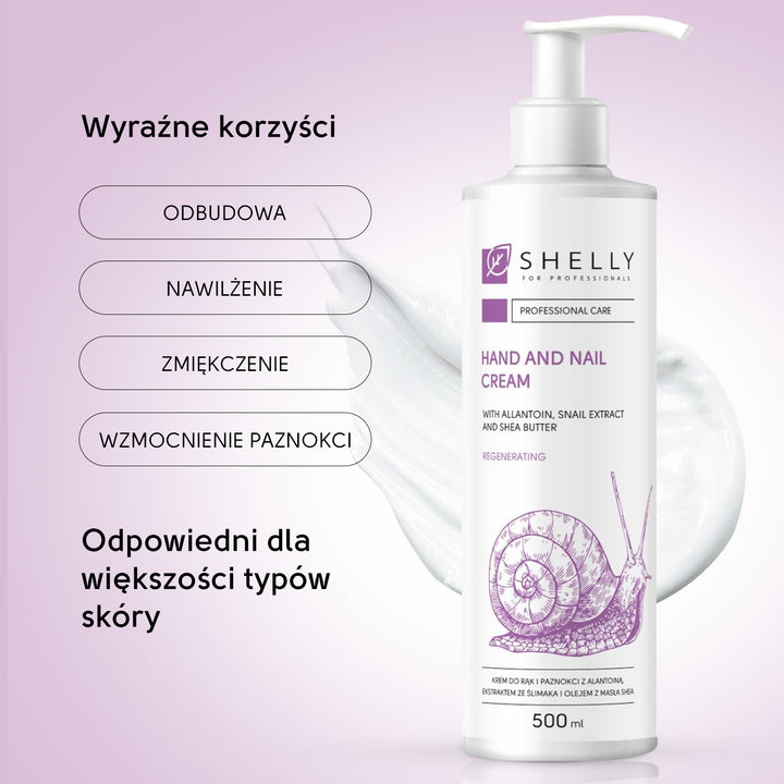 Hand and nail cream with allantoin, snail extract and shea oil - 500 ml