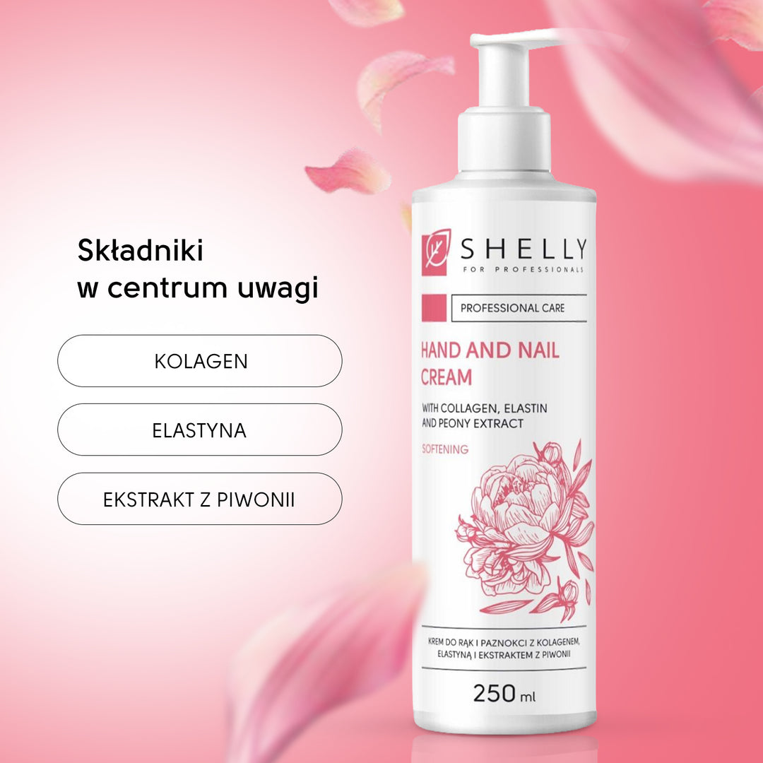 Hands and nails cream with collagen, elastin and peony extract - 250 ml