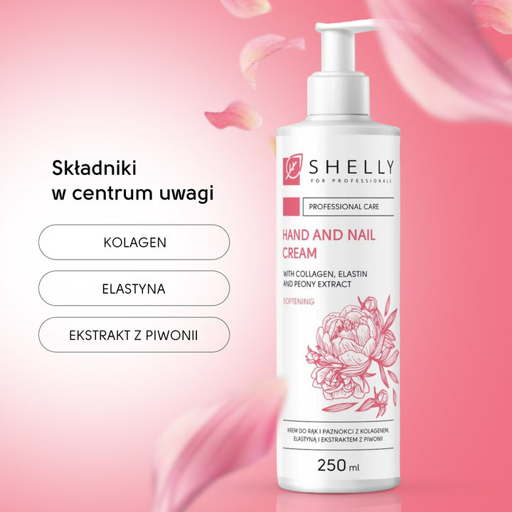 Hands and nails cream with collagen, elastin and peony extract - 250 ml