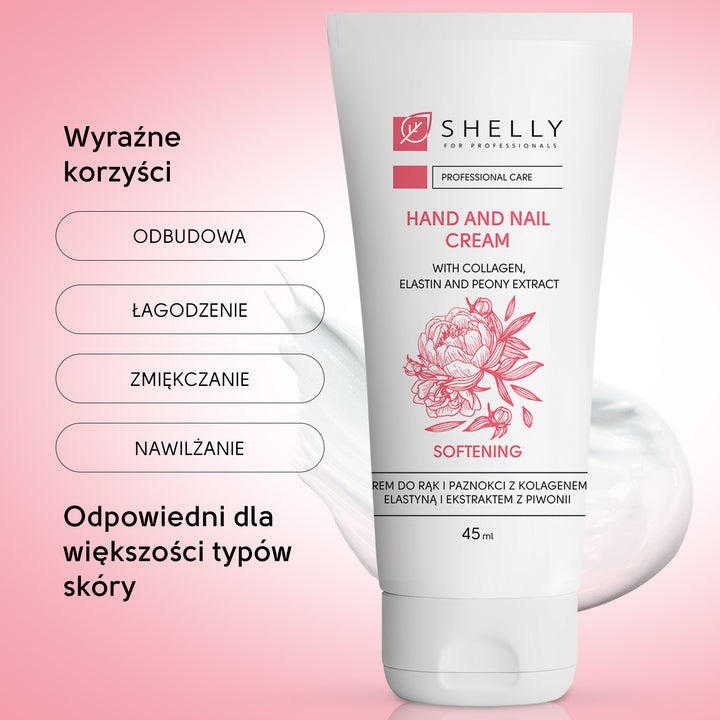 Hands and nails cream with collagen, elastin and peony extract - 45 ml