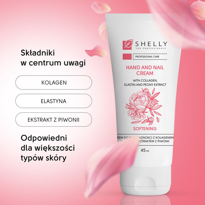 Cream for hands and nails with collagen, elastin and peony extract Shelly 45 ml