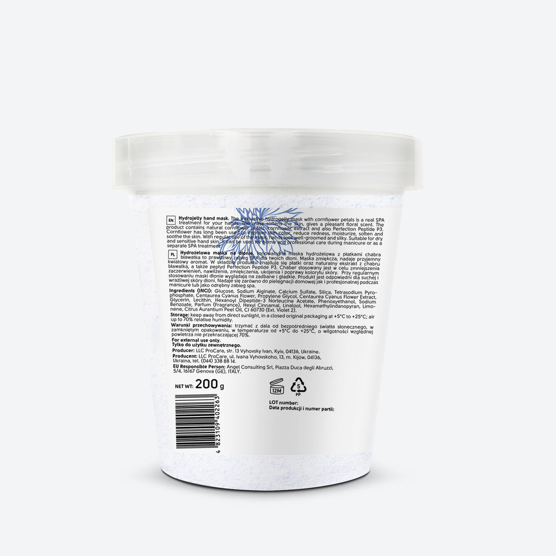 Hydrogel hand mask with cornflower petals – 200 g