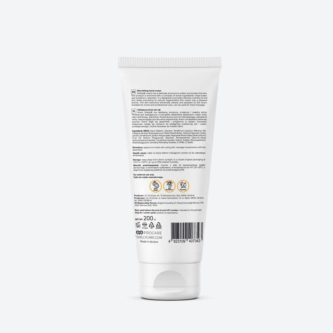 Nourishing hand cream with shea butter and sea buckthorn Shelly 200 ml
