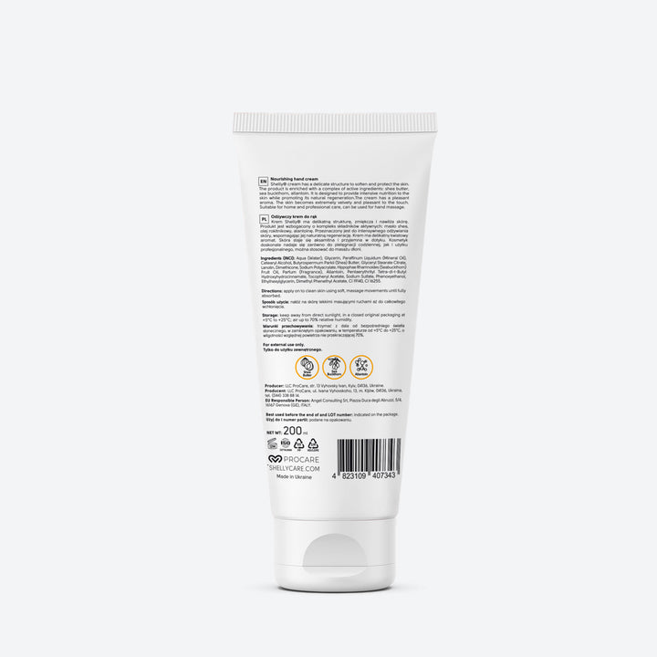 Nourishing hand cream with shea butter and sea buckthorn Shelly 200 ml