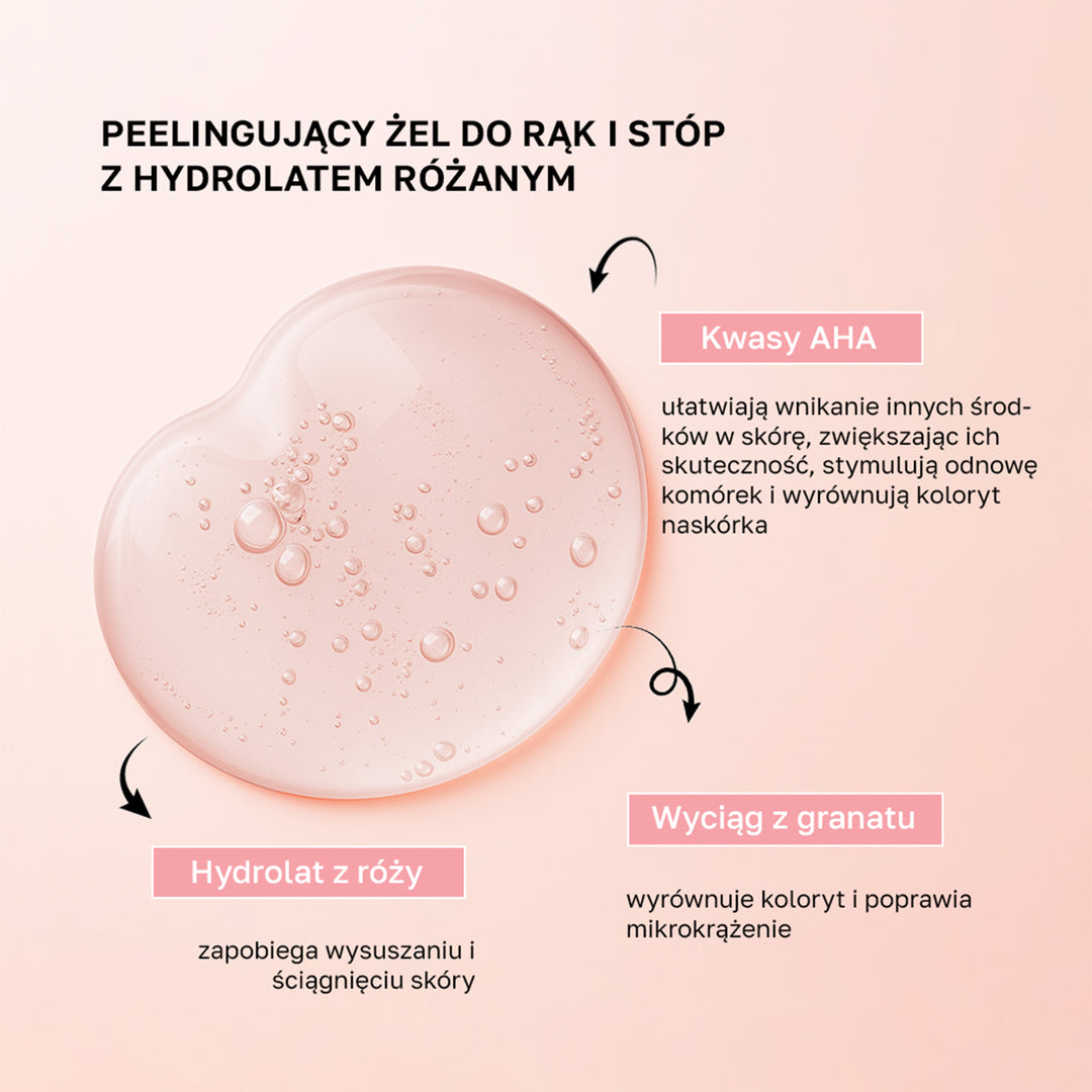 Peeling hand and foot gel with rose hydrolate - 200 ml