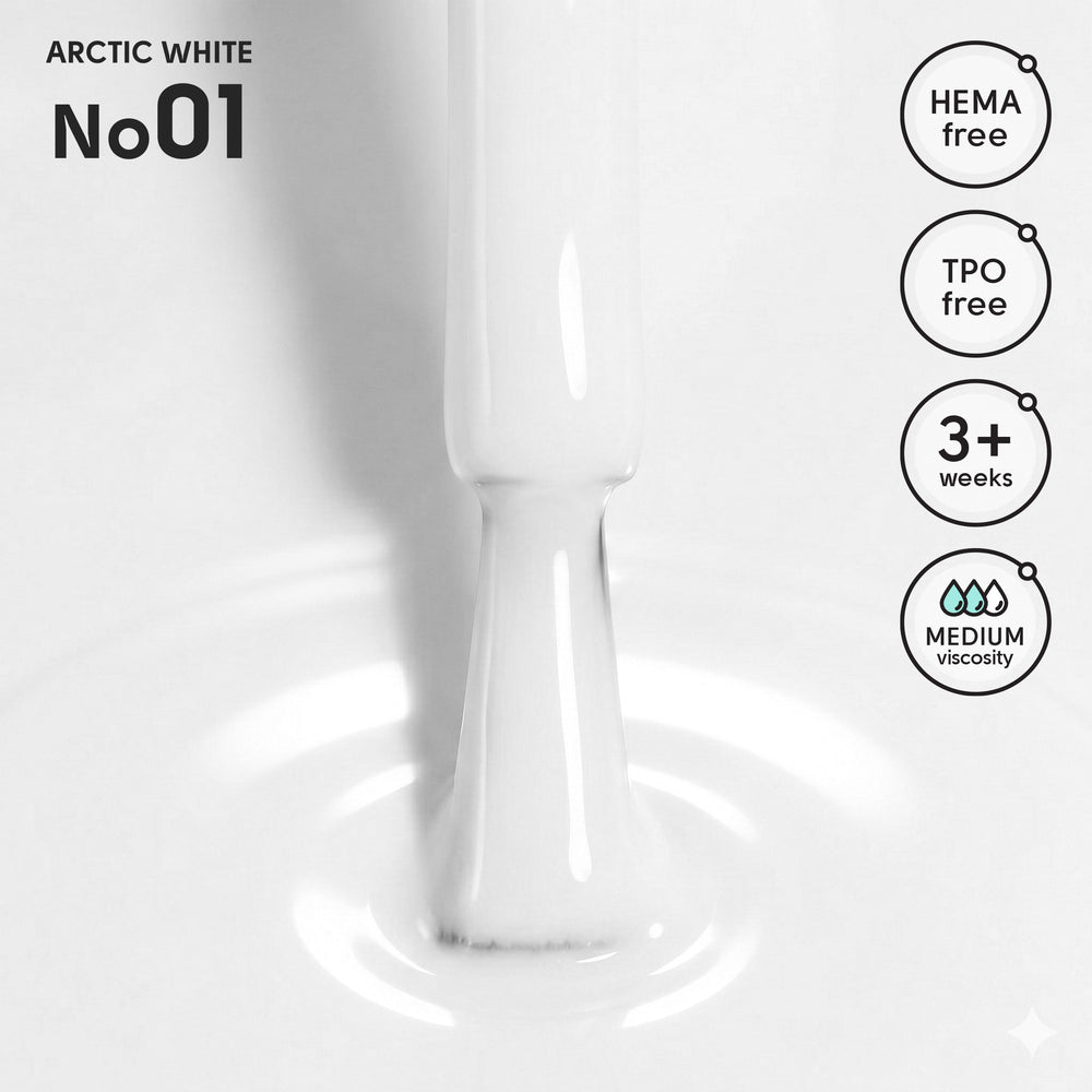 Lakier hybrydowy do paznokci 01 Arctic White Shelly 12 ml
