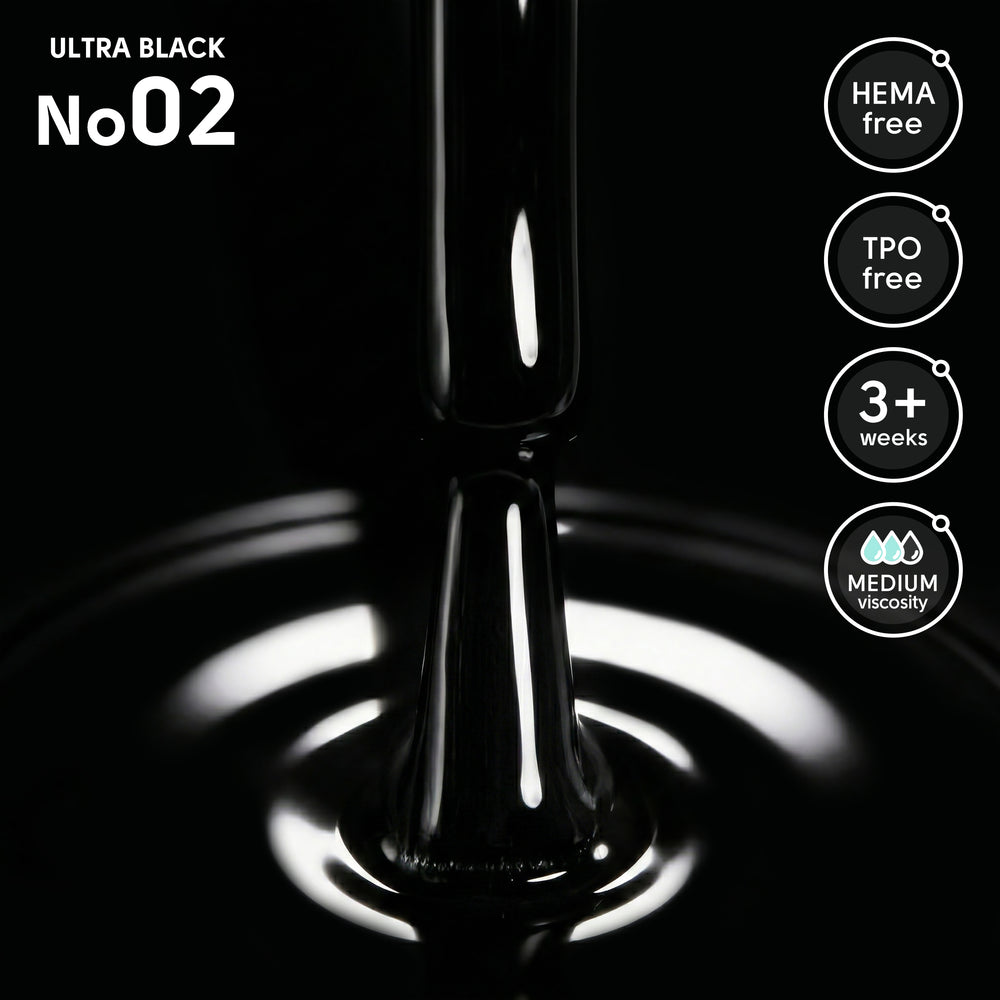 Lakier hybrydowy do paznokci 02 Ultra Black Shelly 12 ml