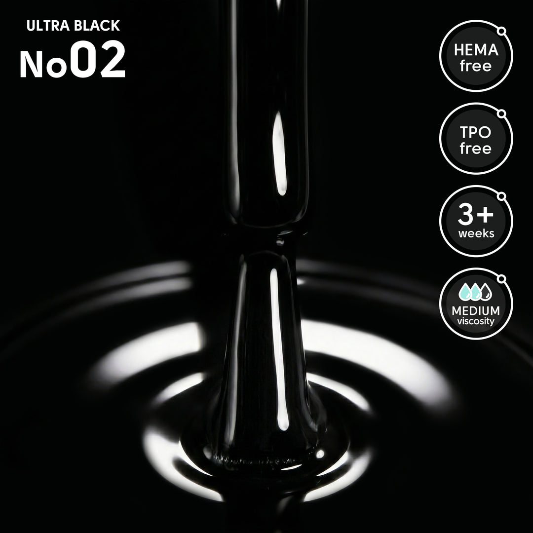 Lakier hybrydowy do paznokci 02 Ultra Black Shelly 12 ml
