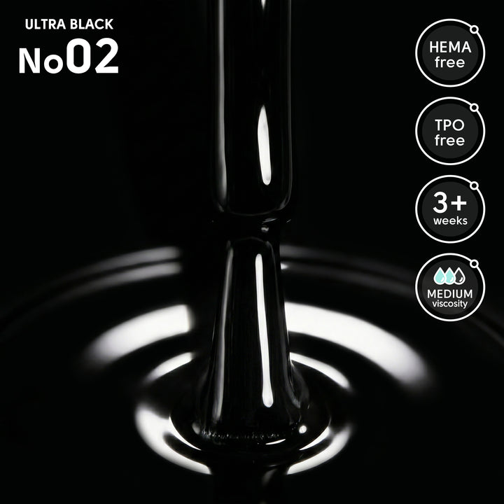 Lakier hybrydowy do paznokci 02 Ultra Black Shelly 12 ml