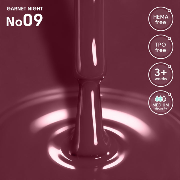 Lakier hybrydowy do paznokci 09 Garnet Night Shelly 12 ml