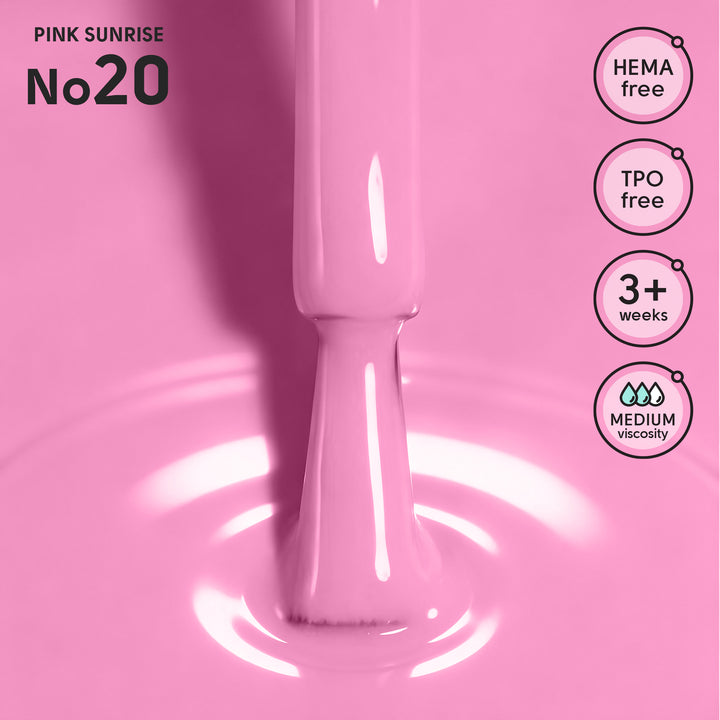 Lakier hybrydowy do paznokci 20 Pink Sunrise Shelly 12 ml