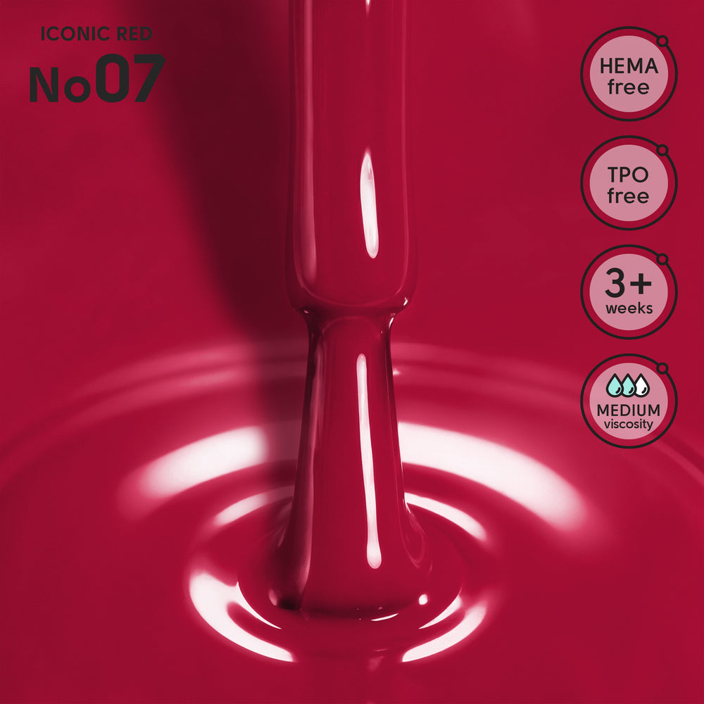 Lakier hybrydowy do paznokci 07 Iconic Red Shelly 12 ml
