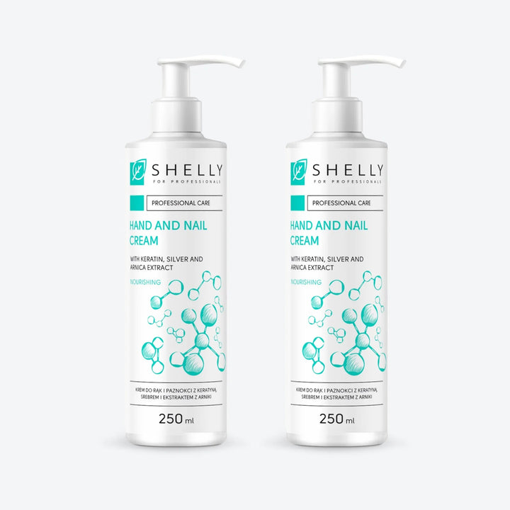 Cream for hands and nails with keratin, silver and arnica extract Shelly 250 ml – set of 2 pcs