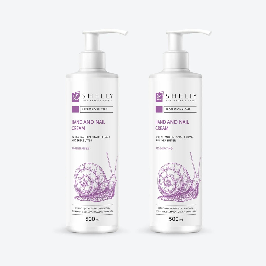 Cream for hands and nails with allantoin, snail extract and shea butter Shelly 500 ml – set of 2 pcs