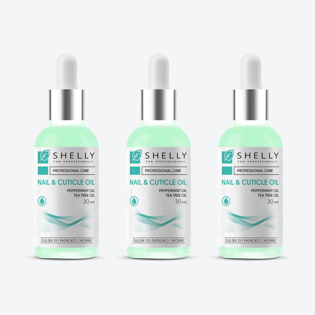 Nail and cuticle oil with moroccan mint extract and tea tree oil Shelly 30 ml – set of 3 pcs