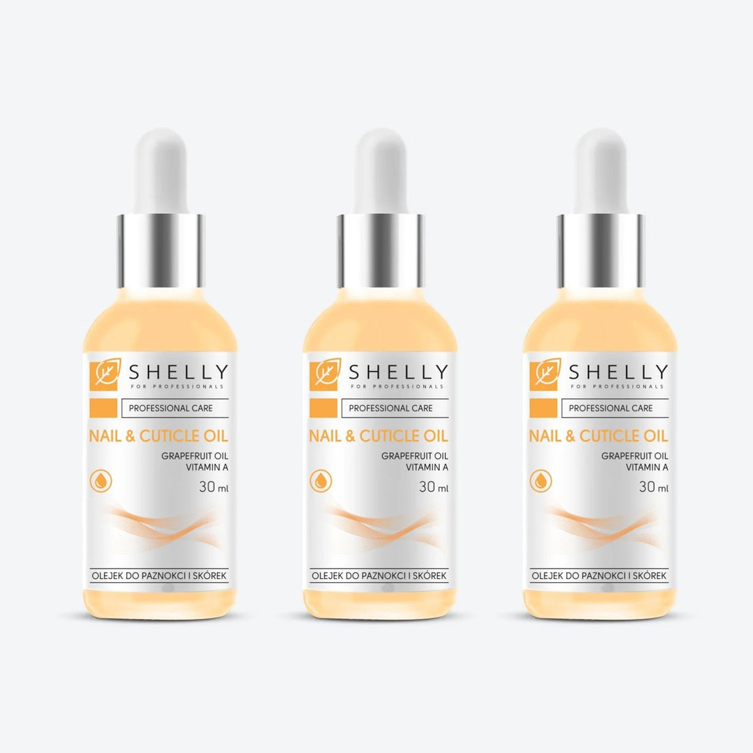 Nail and cuticle oil with grapefruit extract and vitamin A Shelly 30 ml – set of 3 pcs