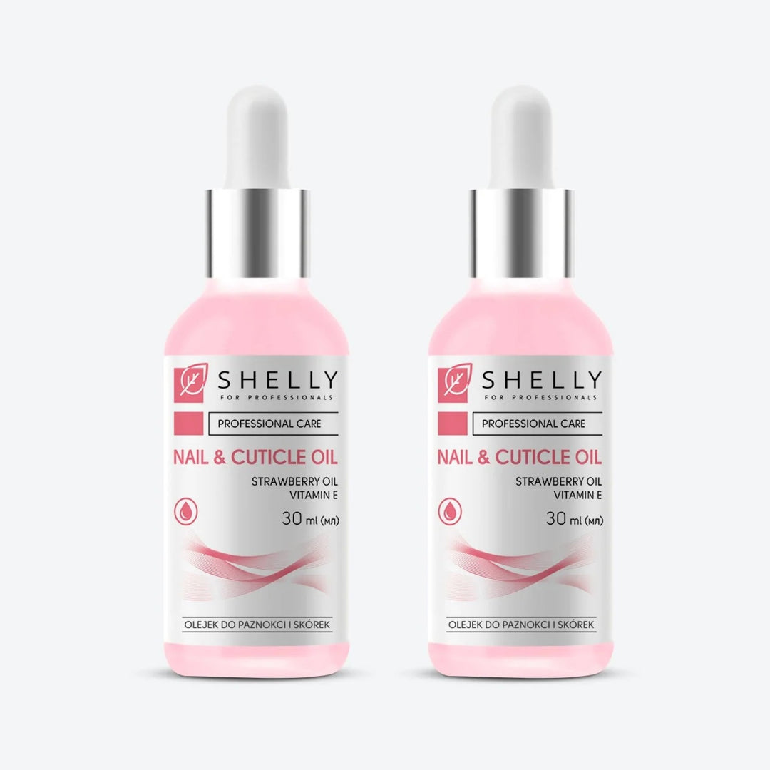 Nail and cuticle oil with strawberry extract and vitamin E Shelly 30 ml – set of 2 pcs