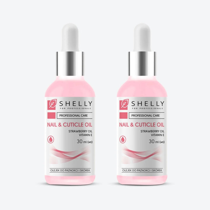 Nail and cuticle oil with strawberry extract and vitamin E Shelly 30 ml – set of 2 pcs