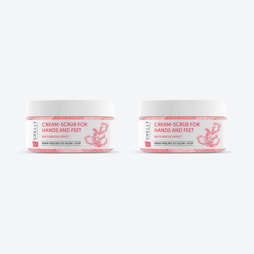 Cream scrub for hands and feet with urea, algae extract and argan oil Shelly 350 g – set of 2 pcs